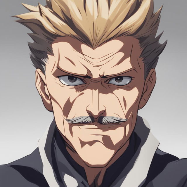 This digital art image is a portrait of Friedrich Nietzsche, rendered in the style of the anime series Jujutsu Kaisen