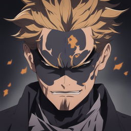 This digital art image is a portrait of Friedrich Nietzsche, rendered in the style of the anime series Jujutsu Kaisen