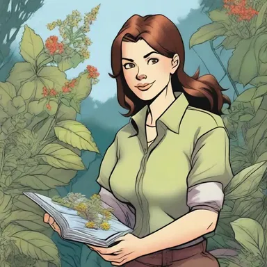 In the comic book series, the main character is a botanist who explores different plant species on her adventures.