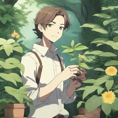 In the anime series, the botanist protagonist possesses magical powers that allow plants to grow and flourish at an extraordinary pace.