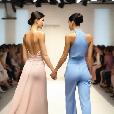 The fashion show started with the models shaking hands with the audience as a sign of appreciation.