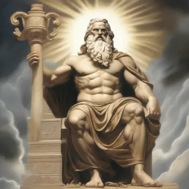 In Greek mythology, the god Zeus is depicted as a powerful and influential figure who ruled broadly over all the gods.