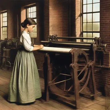The novel depicts a young girl's journey of working in a textile mill and operating a spinning jenny.