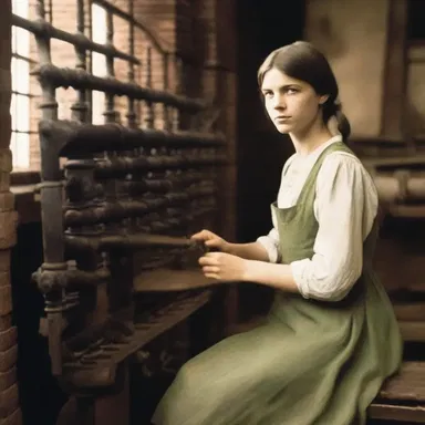 The novel depicts a young girl's journey of working in a textile mill and operating a spinning jenny.