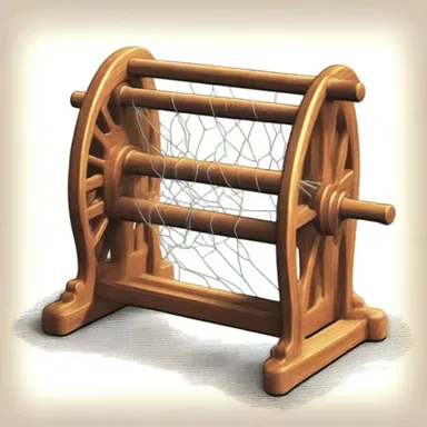 In the magical world of the story, the spinning jenny is enchanted and can spin yarn with a touch of the hand.