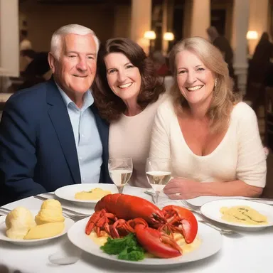 For their anniversary dinner, they enjoyed a romantic lobster a la Newburg with candlelight and soft music playing in the background.
