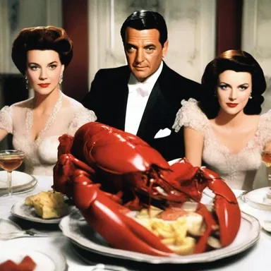 In the movie's extravagant dining scene, the main characters feasted on a sumptuous lobster a la Newburg, displaying the grandeur and opulence of the film.