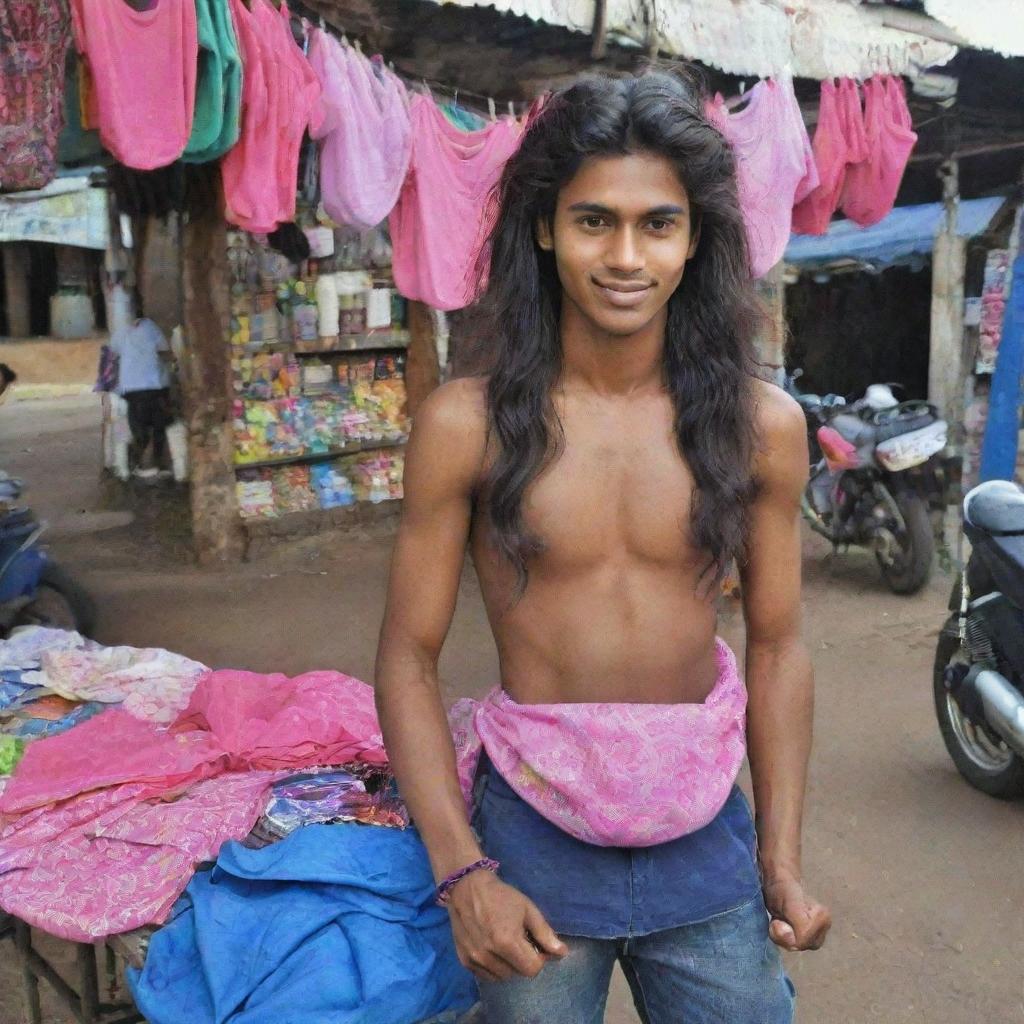 Now, the 18-year-old dude with flowing hair and a defining chain has switched professions; he's enthusiastically selling bras from his roadside stall instead of chai.