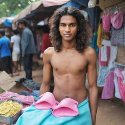 Now, the 18-year-old dude with flowing hair and a defining chain has switched professions; he's enthusiastically selling bras from his roadside stall instead of chai.