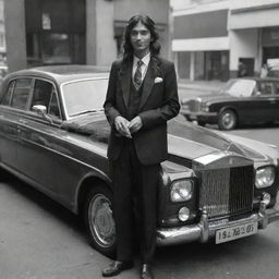 In an unexpected twist, the long-haired 18-year-old chai seller with his noticeable chain is stationed next to his gleaming Rolls Royce parked on the busy street.