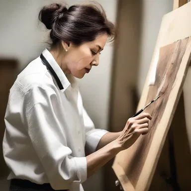 The artist tirelessly pursues perfection through various artistic techniques.