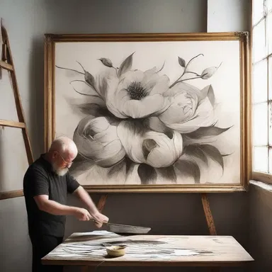The artist tirelessly pursues perfection through various artistic techniques.