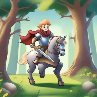 In the magical world of the story, the brave knight pursues the enchanted object to save the kingdom.