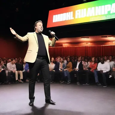 The comedian pursued the punchline with impeccable timing, leaving the audience in fits of laughter.