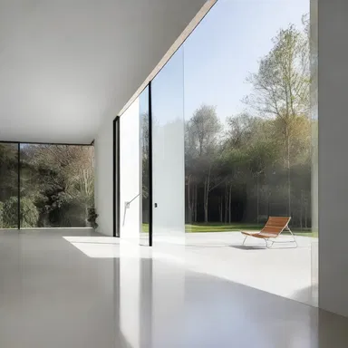 The minimalist architecture of the house is a reflection of the homeowner's atheism.