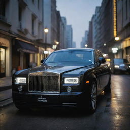 Next to the 18-year-old chai seller with long hair and a chain, a luxurious Rolls Royce Phantom stands out on the bustling city street, its polished black body reflecting the city lights.