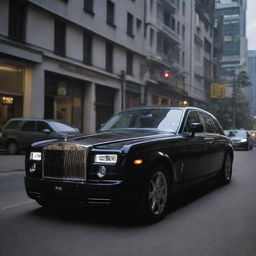 Next to the 18-year-old chai seller with long hair and a chain, a luxurious Rolls Royce Phantom stands out on the bustling city street, its polished black body reflecting the city lights.