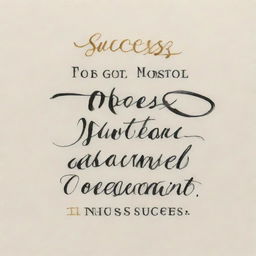 A symbolic image embodying success, with a triumphant scene and an inspiring quote about success overlaid in elegant calligraphy