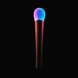 A lightstick glowing vibrantly against a dark black background