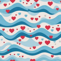 A unique and creative design featuring cute and beautiful elements such as waves, diamonds, hearts, triple 'S', and stars.