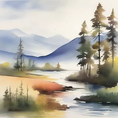 The artist skillfully used watercolors to moisten the canvas, creating a stunning landscape painting.