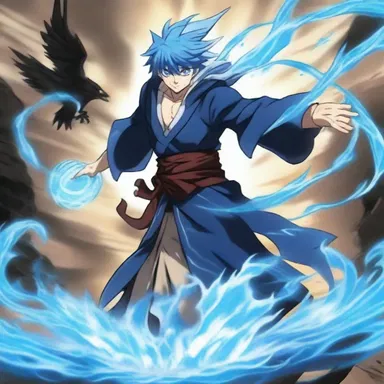 In the popular anime series, the protagonist possesses the ability to summon water elementals and use them to moisten his enemies in battle.