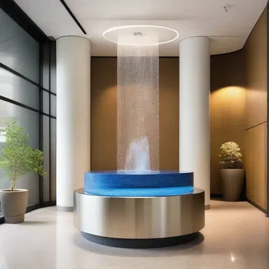 The architect included a water fountain in the design to moisten the atmosphere in the building.