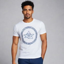 A stylish t-shirt design featuring symbols of success and ambition, tailored for the modern, successful man