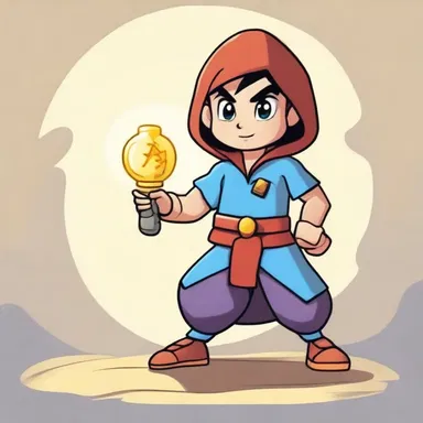 In the cartoon, the protagonist possesses an inviolable amulet that protects him from any harm.