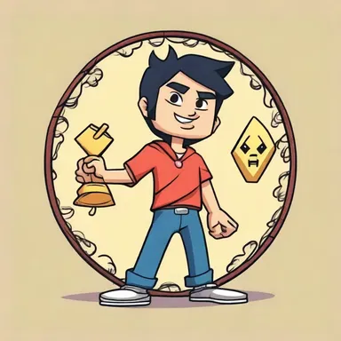 In the cartoon, the protagonist possesses an inviolable amulet that protects him from any harm.