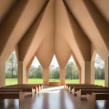 The architect designed a chapel with an inviolable ambiance, creating a space for contemplation and prayer.
