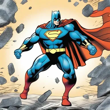 In the superhero comic, the inviolable hero fights against evil and defends justice at all costs.