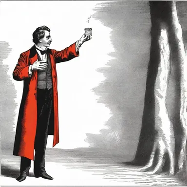 The magician asked the audience if they wanted to see him conjure a devil, and everyone laughed, thinking it was a clever joke.