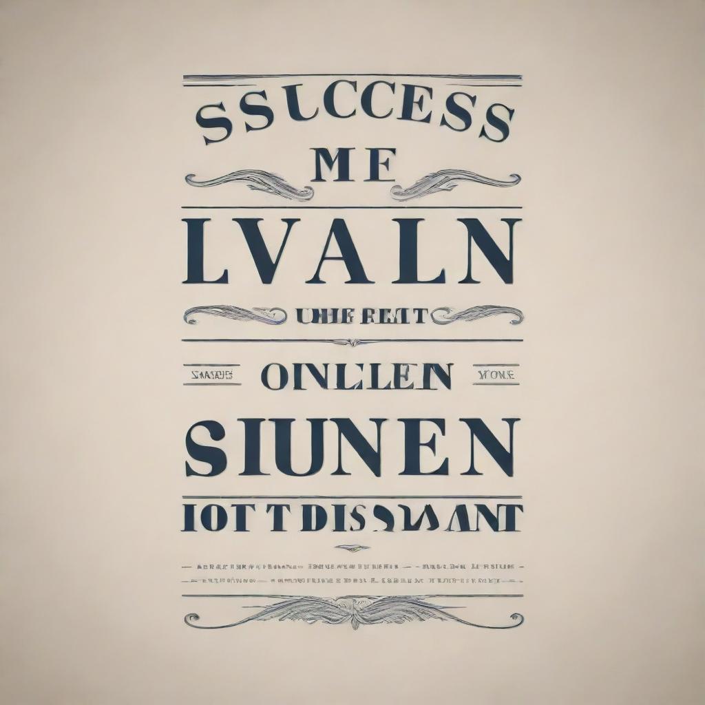 A powerful design showcasing an English phrase about the success of a man, rendered in an elegant and stylish typography