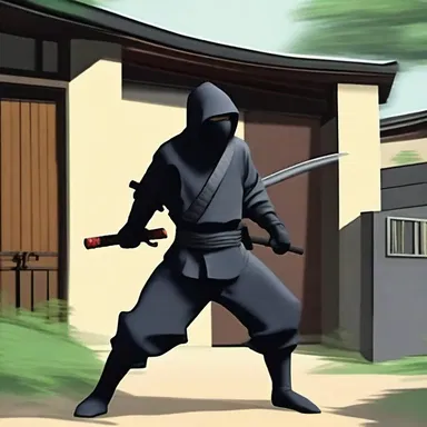 The ninja character used their stealth skills to infiltrate the heavily guarded compound.