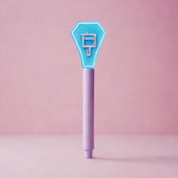 A unique, creative, cute, and beautiful Kpop lightstick for the girl group named 'tripleS'. It should incorporate elements of wav, wave, diamonds, and the group's logo.