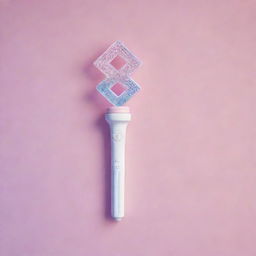 A unique, creative, cute, and beautiful Kpop lightstick for the girl group named 'tripleS'. It should incorporate elements of wav, wave, diamonds, and the group's logo.