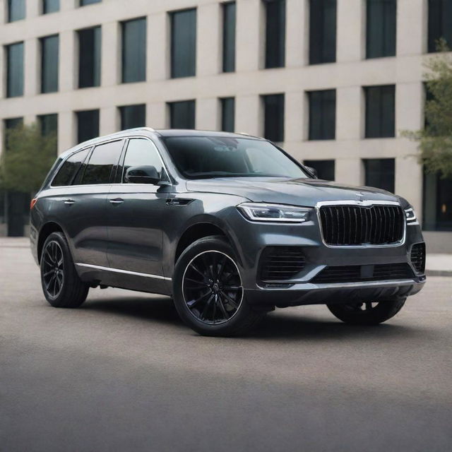 A large, high-end SUV with a sleek design and robust features