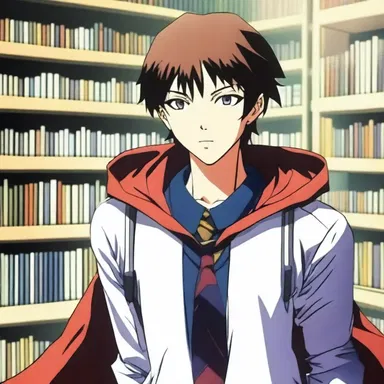 The protagonist in the anime series pretended to be a regular high school student, but was actually a secret superhero.