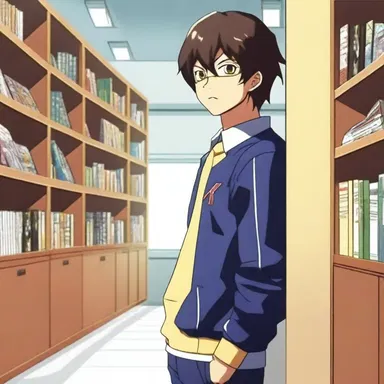 The protagonist in the anime series pretended to be a regular high school student, but was actually a secret superhero.