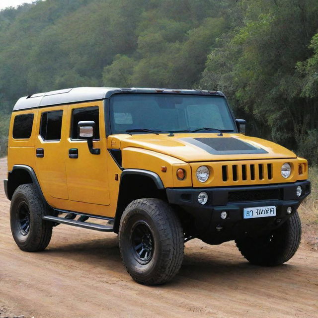 A Tata vehicle designed with the robust style and features of a Hummer