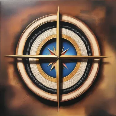 The artist beautifully captured the magnetic moment of the compass needle aligning with the Earth's magnetic field in their painting.