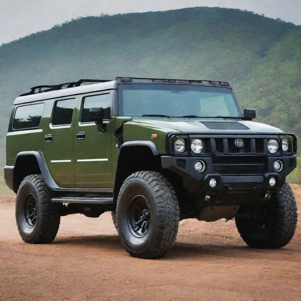 A Tata vehicle designed with the robust and distinctive style of a Hummer