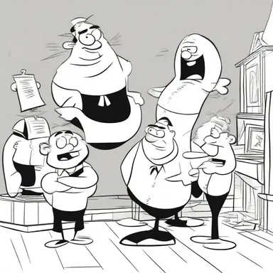 The cacophonous sound of the characters' exaggerated voices and the crashing of anvils created a comedic atmosphere in the cartoon.