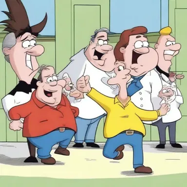 The cacophonous sound of the characters' exaggerated voices and the crashing of anvils created a comedic atmosphere in the cartoon.