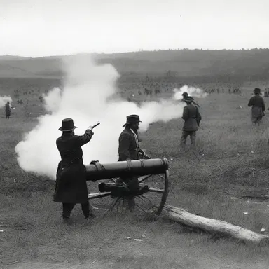 During the cacophonous battle of Gettysburg, the deafening sounds of gunfire and cannons reverberated across the battlefield.