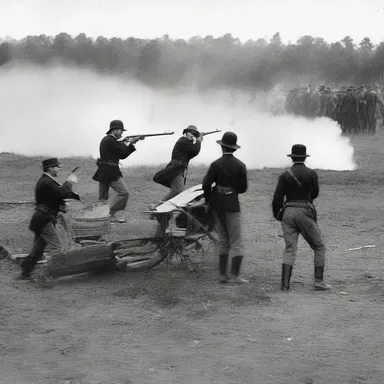 During the cacophonous battle of Gettysburg, the deafening sounds of gunfire and cannons reverberated across the battlefield.