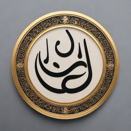 An official looking emblem with beautifully designed Arabic calligraphy.