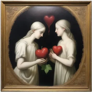 The painting depicted a bleeding heart sympathetically caring for the downtrodden.