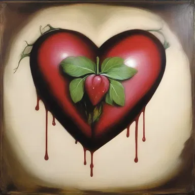 The painting depicted a bleeding heart sympathetically caring for the downtrodden.